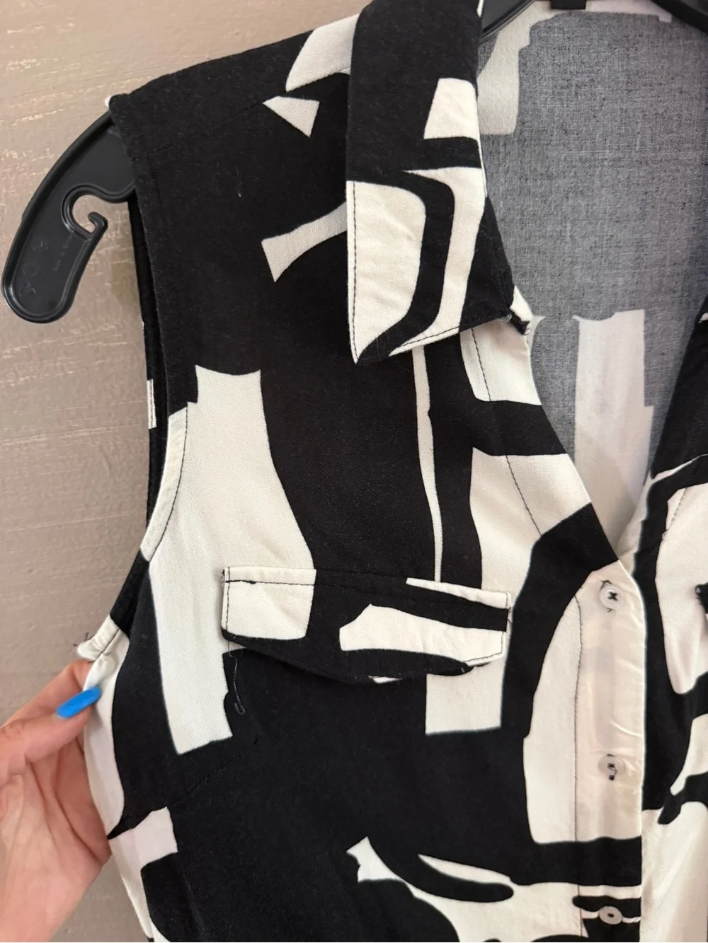 Vintage DG Dolce & Gabbana Black and White Button Geometric sleeveless dress S